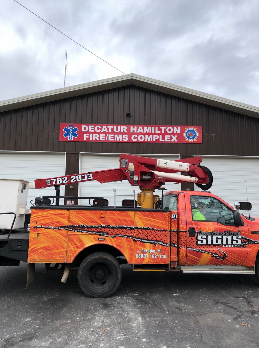 Digital Print Sign_Decatur Hamilton Fire-EMS Complex_Vehicle Graphics_Creative Vinyl Signs Truck