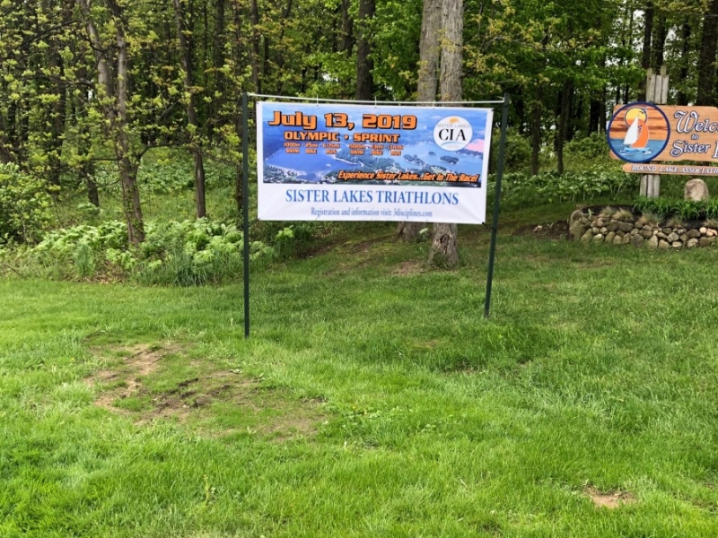 Digital Vinyl Sign Print_Sister Lakes Triathlons 2019